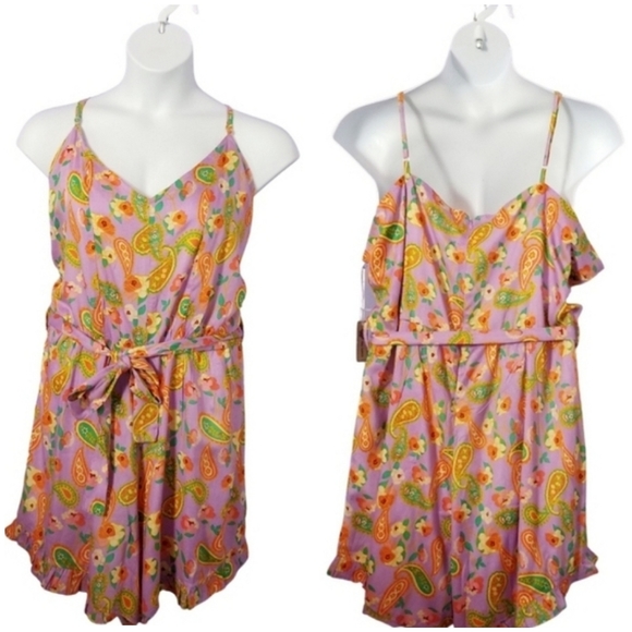 GO COCO PLUS SIZE PAISLEY ROMPER 2X - Picture 5 of 15